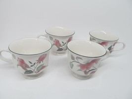 Mikasa Continental Silk Flowers Set Of 4 Coffee Cups VGC - £14.95 GBP