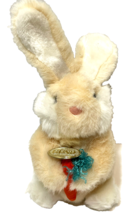 Rare Vintage 1990 Gund Plush Easter Bunny with Plush Carrot 10 In With Tag - $19.58