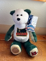 Limited Treasures Green & White Plush Oregon State Quarter Teddy Bear Stuffed - $11.29