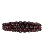 Genuine Natural Bohemian Garnet Bangle Bracelet w/ Triple Row Graduated ... - $7,470.48 MXN