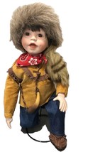 Little Davey Crockett porcelain doll with certificate Edwin Knowles 1991 - £34.43 GBP