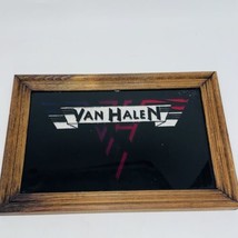 Vintage 70s 80s Van Halen Glass Carnival Game Prize 9&quot; Eddie Framed Foil... - $135.00