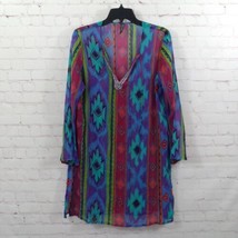 Lce Spirito Tunic Cover Up Womens Small Medium Geometric 3/4 Sleeve V Neck  - $24.99