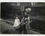 Asian Girls with Puppy at the Balloon Seller Photo 1930&#39;s - £45.22 GBP