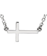 Sterling Silver Sideways Cross Necklace - €68,63 EUR+
