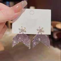 Light Purple Fantasy Fishtail Stud Earrings for Women - £7.96 GBP