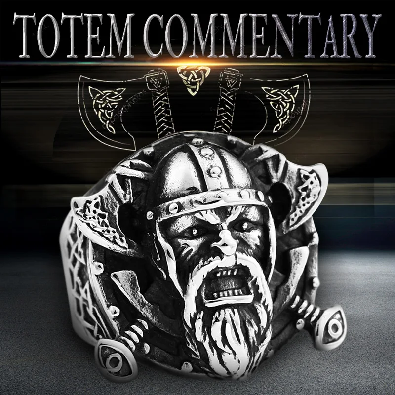 Beier 316L Stainless Steel Shield Axe Viking Men Ring Odin high quality Amulet P - $31.84