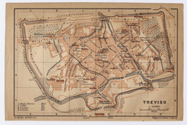 1906 Original Antique City Map Of Treviso / Veneto / Italy - £15.15 GBP