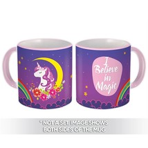 I Believe in Magic : Gift Mug Unicorn Rainbow Flowers For Girls - £12.57 GBP