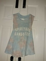 Spiritual Gangster Tye Dye Tank Crisscross Back Om Yoga  T-Shirt Top Medium  - £31.27 GBP