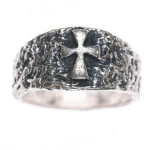 sz10.5 Retired James Avery textured cross ring in sterling - $163.35