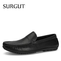 SURGUT Plus Size 38~45 New Genuine Leather Men Casual Shoes Brand Men Loafers Mo - £49.05 GBP