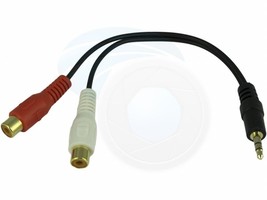 3.5mm Stereo Audio Plug to 2 RCA Female Socket Cable Connector Adapter - $6.63