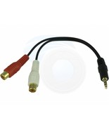 3.5mm Stereo Audio Plug to 2 RCA Female Socket Cable Connector Adapter - £5.20 GBP