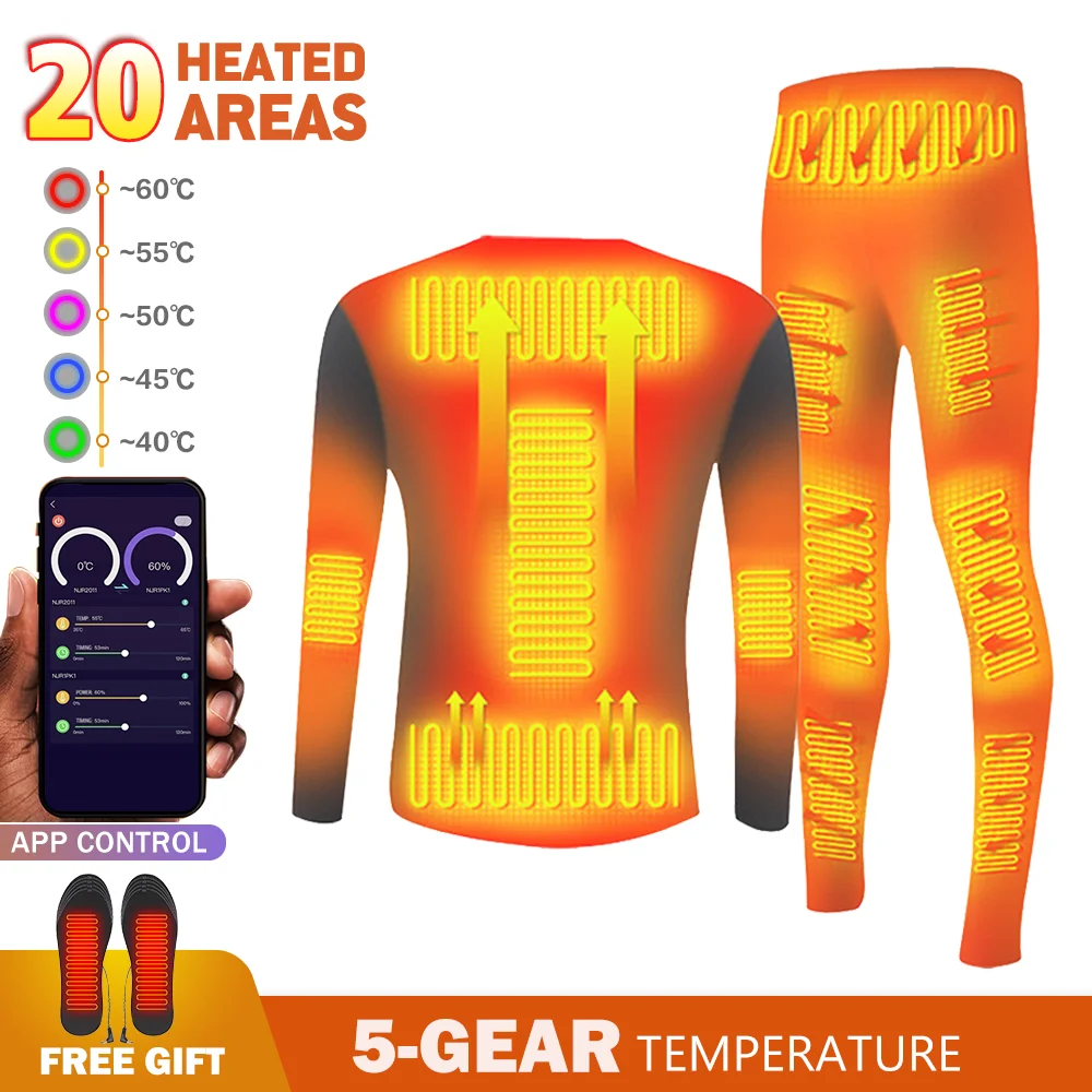 Men Women Heating Underwear Winter Skiing Clothes Heating Jacket USB Electric - £47.64 GBP+