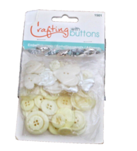 Crafting with Buttons Embellishments 3 Different Styles 50 Buttons Bows ... - £4.56 GBP