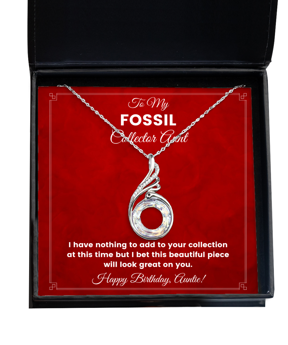 Fossil Collector Aunt Necklace Birthday Gifts - Phoenix Pendant Jewelry  - £39.83 GBP