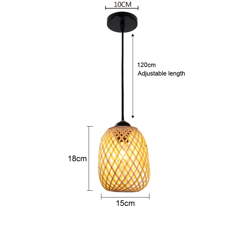 Bamboo Pendant Lamp Rattan Wicker Suspended Chandelier Hanging Lustre Light for  - £145.77 GBP