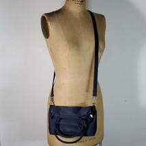 Fossil Crossbody Bag Navy Blue Fold-Over Double Handles Detachable Strap Pockets - £25.22 GBP