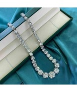 16Ct Corte Redondo Imitación Diamante 14k Oro Blanco Chapado Plata Tenis... - $541.59 CAD
