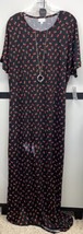 NWT 2.0 LuLaRoe 2XL Black Red Green Floral Maria Slinky Fabric Long Maxi... - £37.97 GBP