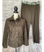 Liz Claiborne Brown Blazer Jacket Sz 6 Audra Pant Outfit Set Career - $23.41