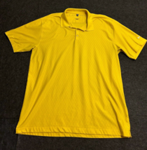 Nike Golf Men&#39;s Polo Shirt Yellow Textured Small Diamond Design Size XL ... - $15.78