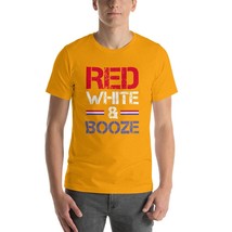 Tshirt Red White E Booze, Short-Sleeve Unisex, Independence Day Of USA ,american - £18.78 GBP