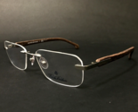 Brooks Brothers Eyeglasses Frames BB1007 1558 Brown Wood Grain Silver 55... - $46.53