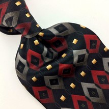 Xl 60&quot; Croft Barrow Red Gray Squares Handmade Silk Necktie Ties I15-110 New - £15.47 GBP