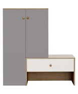 Modern White &amp; Gray Shoe Storage Bench with Adjustable Shelves - €145,11 EUR