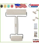 Versatile 7.25&quot; Beech Wood Pizza &amp; Pastry Roller with Stainless Steel Su... - $18.59 CAD