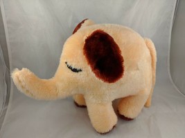 Vintage Elephant Plush Orange Brown 9 Inch Stuffed Animal Toy - $17.95