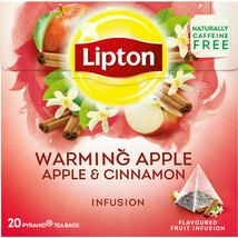 6x Lipton Tea Apple &amp; Cinnamon = 120pcs Pyramid Infusion Tea (6 x 20 Tea... - £21.84 GBP