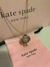 NWT Kate Spade New York 12K Gold Plated Metal Ice Cream Sundae Pendant Necklace - £55.02 GBP