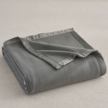 Dark Grey - Queen Blanket Micro Flannel YearRound Bed Blanket Satin Trim - £50.32 GBP