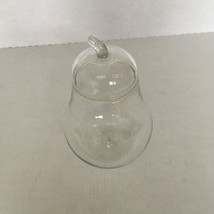 Vintage large pear shape glass jar with stem lid storage container apothecary - £19.42 GBP