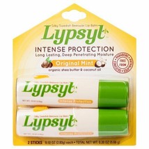 Lypsyl Original Mint Lip Balm Intense Protection Lip Moisturizer Twin PK .10 oz+ - £15.86 GBP