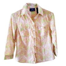 JH Collectibles Retro 1960s Style Colorful Floral Button Down Top - £9.74 GBP