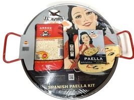 El Avion Spanish Paella Kit Cooking Gift Set With Steel Pan + Rice +EVOO+ Spices - £9.46 GBP