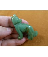 (Y-COY-ST-716) green Aventurine COYOTE wild dog gemstone carving stone F... - $17.53