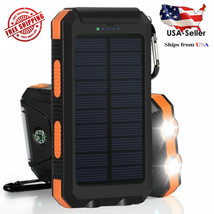900000mAh 2021 Solar Power Bank, LED Dual USB Backup Battery Mobile Charger - US - £15.36 GBP