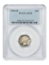 1916-D 10C PCGS AU53 - £8,450.17 GBP