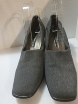 Liz Claiborne Gray Square Toe Block Heels  Shoes 9M - £15.60 GBP