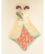 B Baby Bunny Rabbit Cream Orange Blue Lovey Security Blanket Plush Crinkle - £7.80 GBP