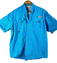 Columbia PFG Shirt Small Mens Blue Short Sleeve Vented Button Down Fishing - $37.22