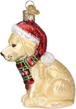 Old World Christmas Holiday Yellow Labrador Puppy Glass Blown Christmas - £16.34 GBP