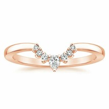 1/10CT Rose Vergoldet Silber Labor Erstellt Damen Ehering Kontur Schutz Ring - £50.94 GBP