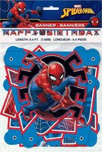 Happy Birthday Spiderman Theme Unique Jointed Banner 6.4 Ft Long - £4.26 GBP