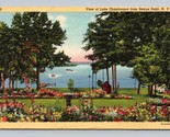 Lac Chautauqua Vue De Bemus Point New York Ny Lin Carte Postale C17 - $4.04